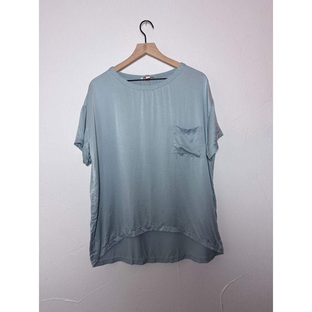 Lunya Good in Bed 100% Washable Silk Oversized Pocket Tee — XS/S